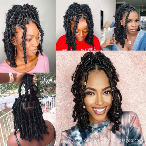 Pre looped Butterfly Faux Locs  16inch Butterfly locs  Distressed Butterfly Locs Crochet Hair Synthetic braiding Hair Extension